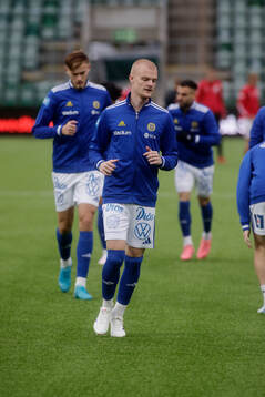 GIF Sundsvalls Lucas Forsberg innan fotbollsmatchen i