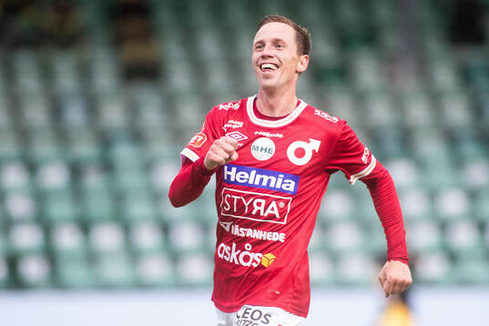 Degerfors Erik Lindell jublar