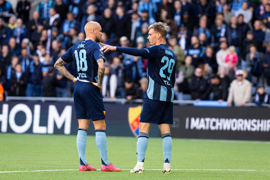 Djurgårdens Adam Ståhl och Santeri Haarala