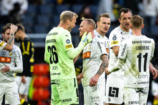 uHäckens målvakt Peter Abrahamsson och Mikkel Rygaard