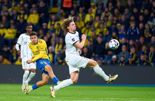 BRONDBY, DENMARK - OCTOBER 06: Clement Bischoff of Brondby