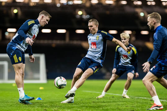 Emil Krafth and Ludwig Augustinsson of the Swedish men's