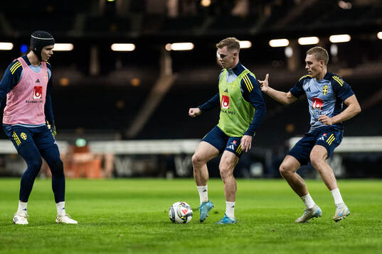 Emil Krafth and Ludwig Augustinsson of the Swedish men's
