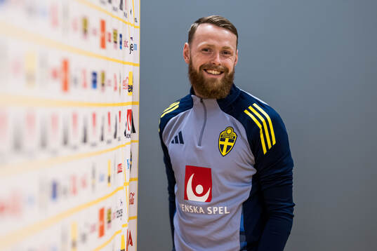 Goalkeeper Viktor Johansson of the Swedish men's football