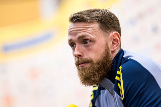 Goalkeeper Viktor Johansson of the Swedish men's football