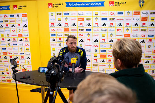 Goalkeeper Viktor Johansson of the Swedish men's football