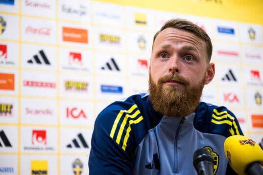 Goalkeeper Viktor Johansson of the Swedish men's football