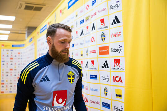 Goalkeeper Viktor Johansson of the Swedish men's football
