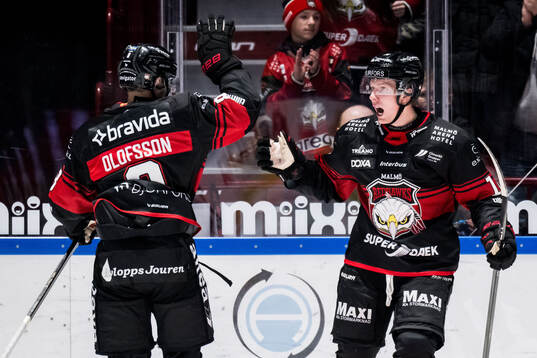 Malmö Redhawks Otto Stenberg jublar