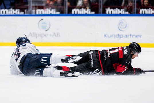 Linköpings Linus Hultström och Malmö Redhawks Nikola