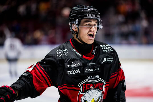Malmö Redhawks Axel Sundberg jublar