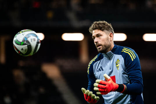 Goalkeeper Kristoffer Nordfeldt of the Swedish men's