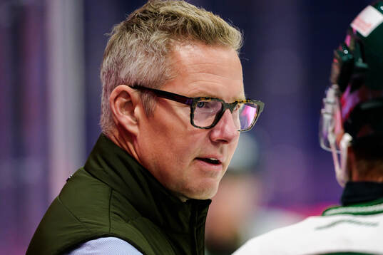 assistant coach Johan Hedberg of Färjestad ahead the CHL