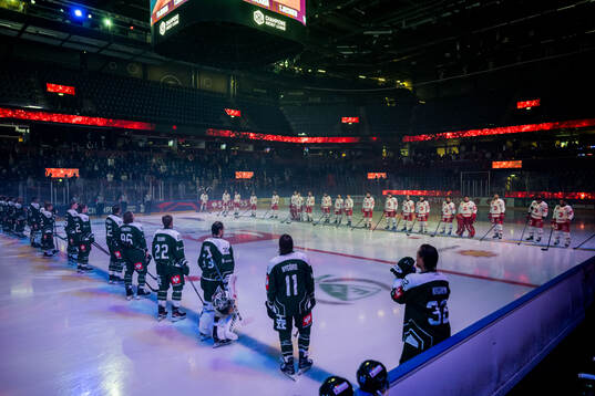 Players of Färjestad and of Ocelari Trinec