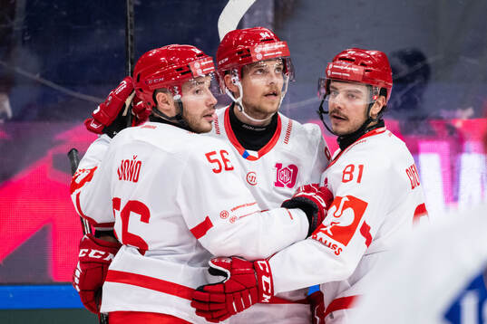 Marko Dano, Andrej Nestrasil och David Cienciala celebrate