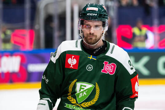 Marian Studenic of Färjestad looks dejected