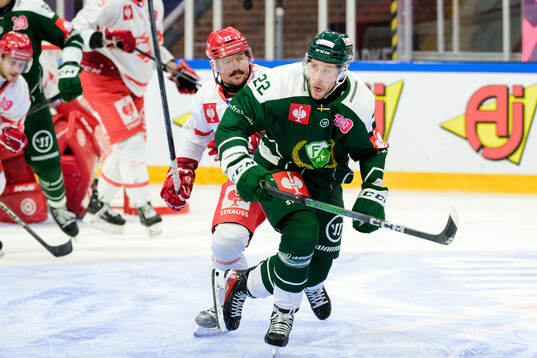 Vladimir Dravecky of Ocelari Trinec and Per Åslund of