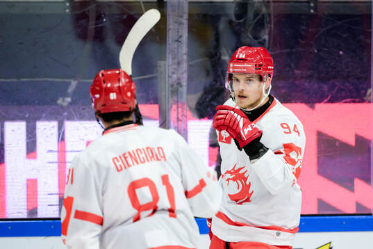 Andrej Nestrasil of Ocelari Trinec celebrates