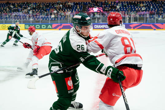 Joel Nyström of Färjestad  and David Cienciala of Ocelari