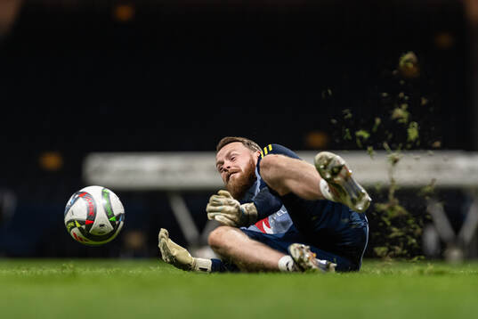 Goalkeeper Viktor Johansson of the Swedish men’s national