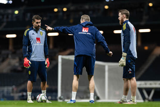 Goalkeeper Kristoffer Nordfeldt, goalkeeper coach Maths
