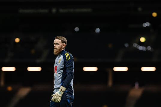 Goalkeeper Viktor Johansson of the Swedish men’s national