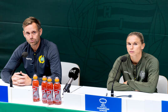Head coach Martin Sjögren and Jonna Andersson of Hammarby