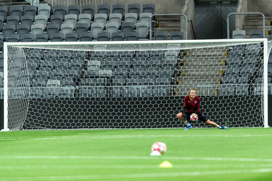 Goalkeeper Anna Tamminen of Hammarby at a training session