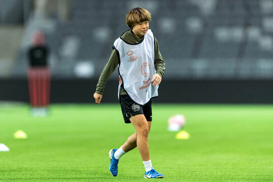 Asato Miyagawa of Hammarby at a training session