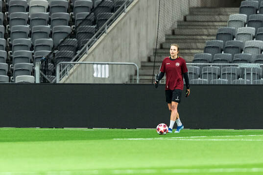 Goalkeeper Anna Tamminen of Hammarby at a training session