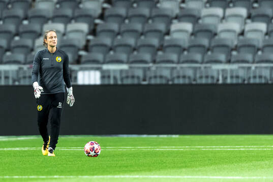 Goalkeeper coach Sofia Lundgren of Hammarby at a training