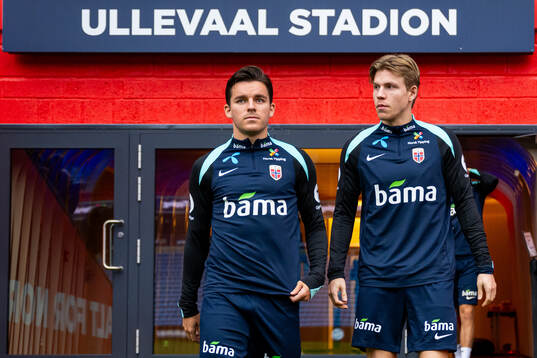 Hugo Vetlesen and Jens Petter Hauge of the Norwegian