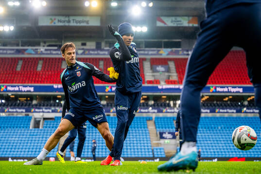Felix Horn Myhre and Antonio Nusa of the Norwegian national