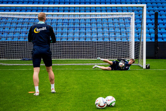 Goalkeeper Mathias Dyngeland of the Norwegian national