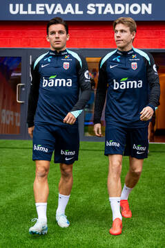 Hugo Vetlesen and Jens Petter Hauge of the Norwegian