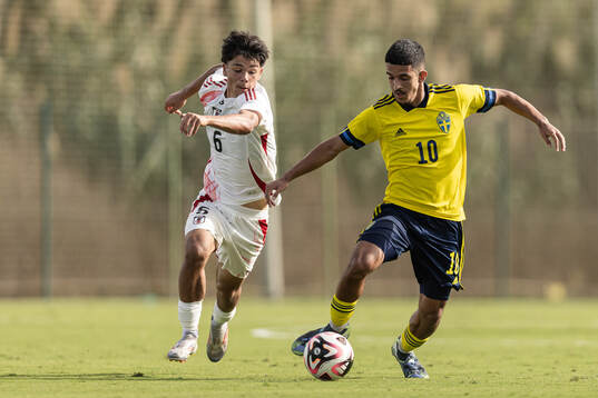 Nick Schmidt of Japan and Zakaria Loukili of Sweden