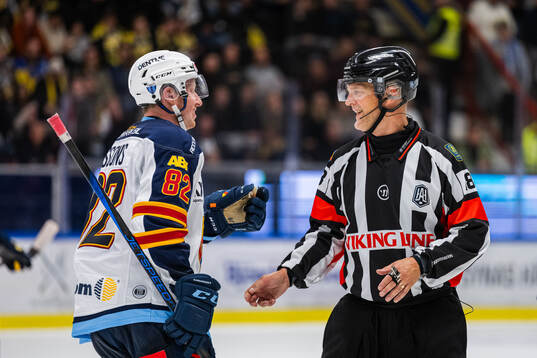 Domare Mikael Nord och Djurgårdens Colby Sissons