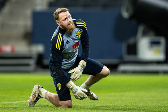 goalkeeper Viktor Johansson of the Swedish men's football