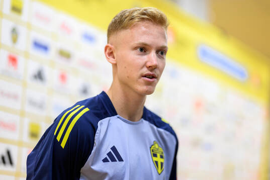 Hugo Larsson of the Swedish men's football national team