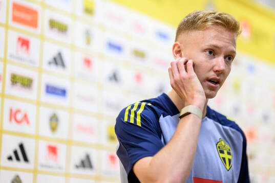 Hugo Larsson of the Swedish men's football national team