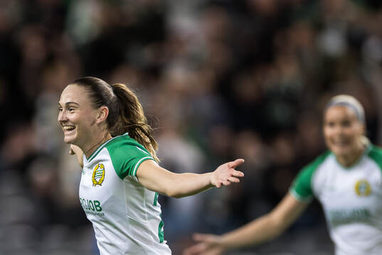 Vilde Hasund of Hammarby celebrates the 1-0 goal