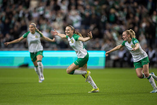 Vilde Hasund of Hammarby celebrates the 1-0 goal
