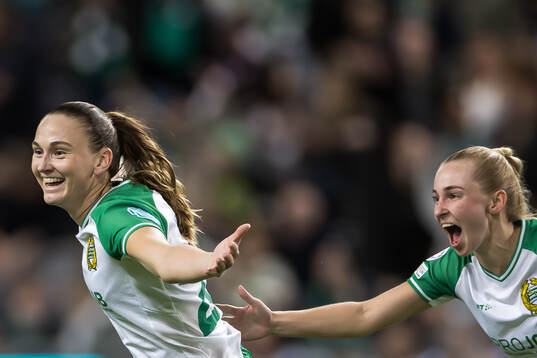 Vilde Hasund of Hammarby celebrates the 1-0 goal