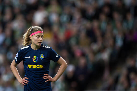 Kamila Dubcova of St Pölten looks dejected