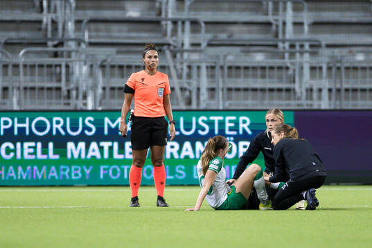 Vilde Hasund of Hammarby in pain