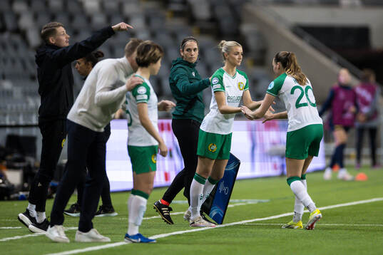 Thea Sørbo and Vilde Hasund of Hammarby
