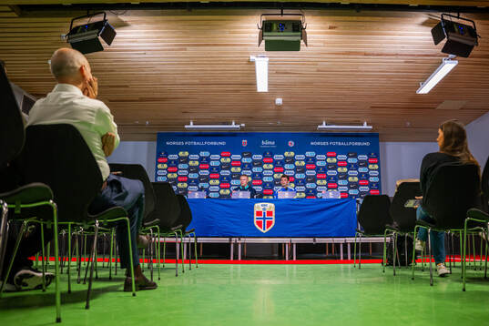 Erling Braut Haaland and press officer Morten Morisbak