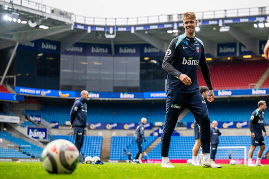 Kristoffer Ajer of the Norwegian national football team