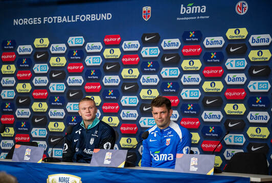 Erling Braut Haaland and press officer Morten Morisbak