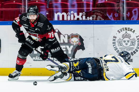 Malmö Redhawks Robin Hanzl och HV71s Isac Brännström